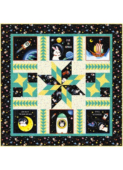 Space Odyssey Quilt by natalie Crabtree / 50"x50"