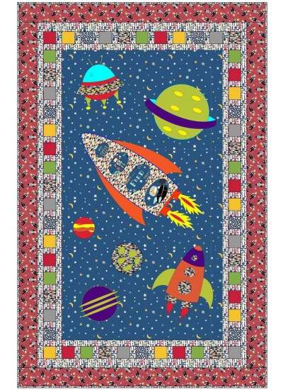 Space Trip Brite Quilt by Sue Marsh of wpcreek /40"x63"