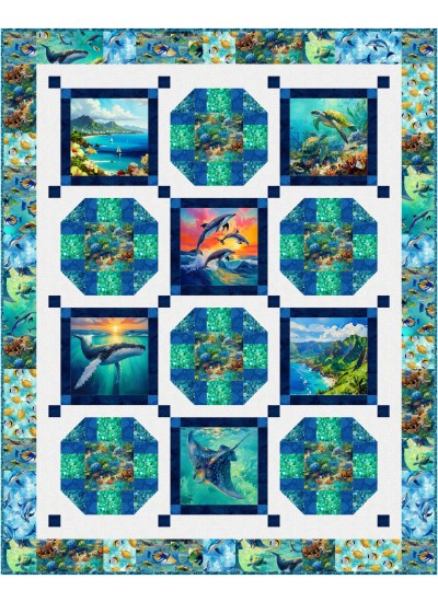 Waterscape Quilt feat. Spirit of the Isles by Project House 360 - free pattern available September 2026