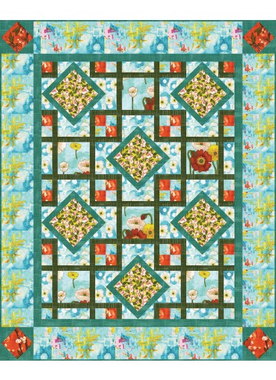 Spring Buds Quilt by Heidi Pridemore   / 51x63" 