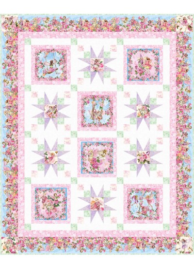 Faerie Play quilt feat. Spring Song Flower Fairies by Project House 360 