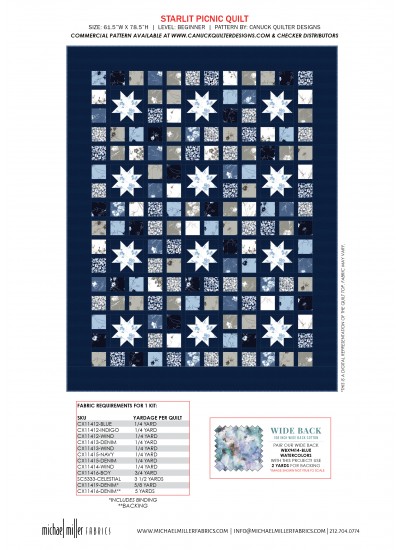 Starlit Picnic flora bella by canuck quilter designs Kitting Guide