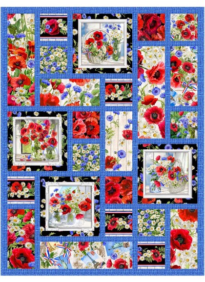 Summer Tiles summer wildflowers Ladeebug Design quilt