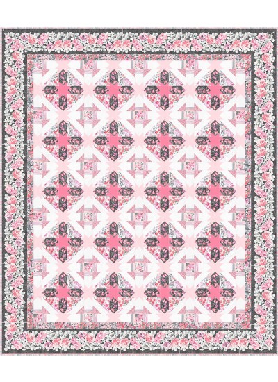 bella rosa -pink quilt by project house 360 65"x77"