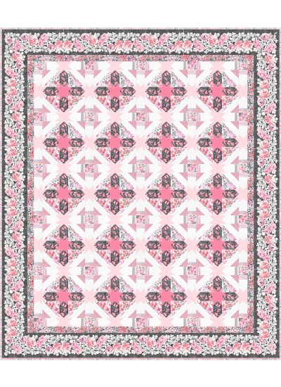 bella rosa -pink quilt by project house 360 65"x77"