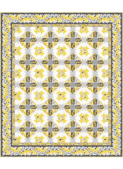 bella rosa -yellow quilt by project house 360 65"x77"