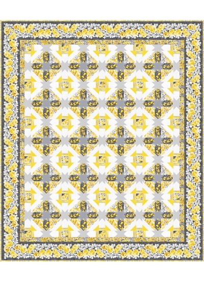 bella rosa -yellow quilt by project house 360 65"x77"