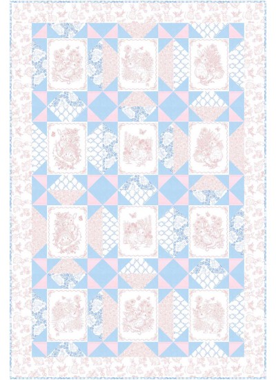 Block Talk Stars Quilt feat Sweet little bunny by Swirly Girls Design