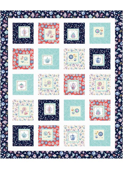 TEA SQUARES BY LADEEBUG DESIGN QUILT FEAT. TEA O'CLOCK 