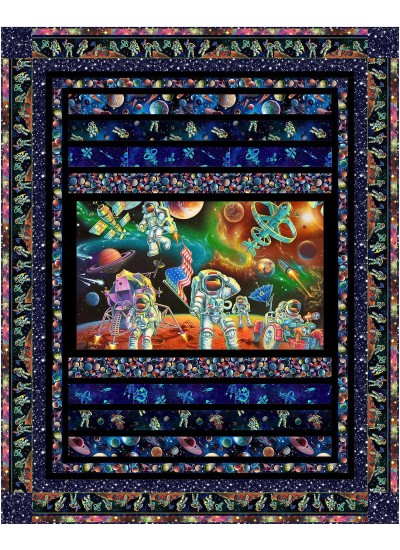 Wanderlust the final frontier quilt by ladeebug design /60"x75"