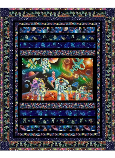 Wanderlust the final frontier quilt by ladeebug design /60"x75"