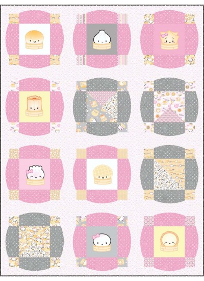 Circle Time The Dimsum Steam Team Quilt by Everyday Stitches 55"x74"