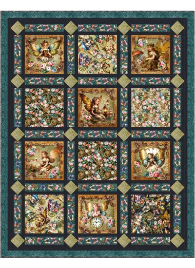 Where the Fairies Fly Quilt feat. The Gearlit Fairies by Natalie Crabtree - free pattern available October 2026