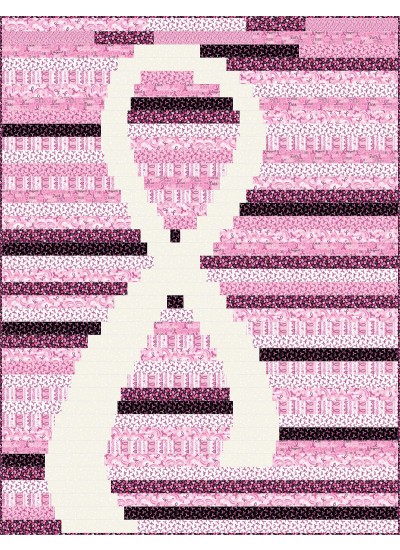 The ribbon Quilt - Think Pink by Everyday stitches /60"x76"