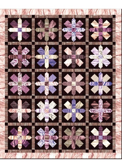 Strata This Way & That Way Aubergine Quilt by Heidi Pridemore /61"x75"