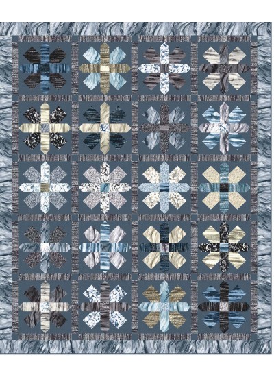 Strata This Way & That Graphite Quilt by Heidi Pridemore /61"x75"