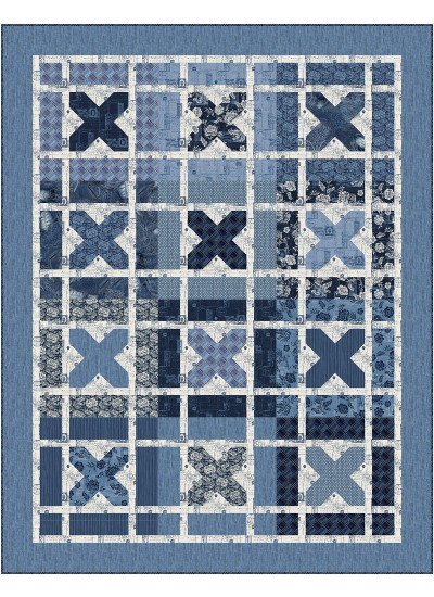 BOXED KISSED BY CANUCK QUILTER DESIGNS QUILT FEAT. TRUE BLUE 