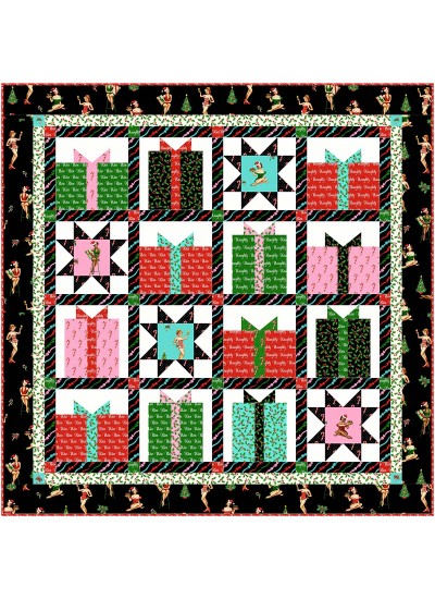 Naughty or Nice Quilt by Marsha Evans Moore 48"x48"