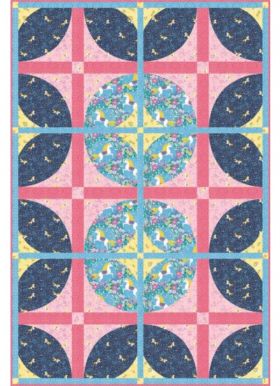 courtyard unicorn dance quilt by everyday stitches /43"x64"