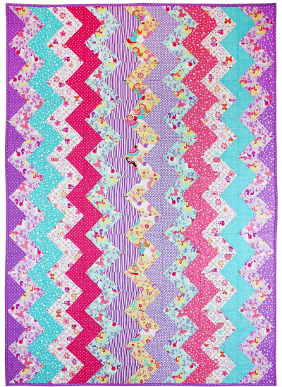 Unicorn Frolic Quilt by Marinda Stewart   / 42x60"