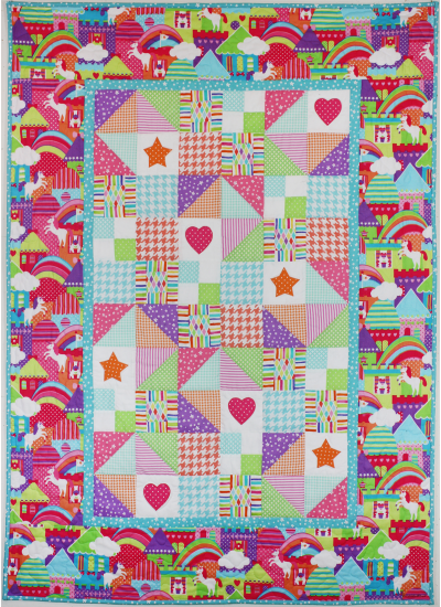 Unicorn Town Quilt by Marinda Stewart