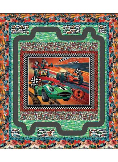 Race Day Quilt feat. Vintage Grand Prix by The Whimsical Workshop