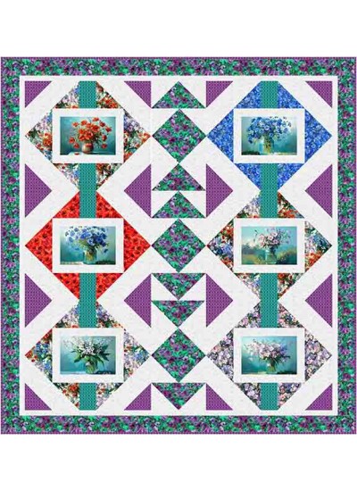Blossoming Beauties Quilt feat. Valley Blossoms by Blue Bear Quilts