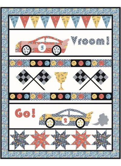 Race Day Vroom! Quilt by Couch House Designs /46"x59"