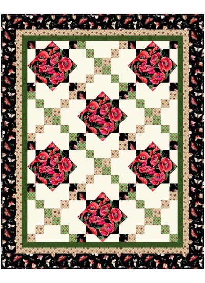 Elle's Flower Garden what's Poppin? Quilt by Brenda Plaster /36.5"x45.5"
