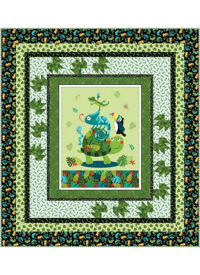 In the Leafy Treetops Wild Party Quilt by The Fabric Addict /69"x76"