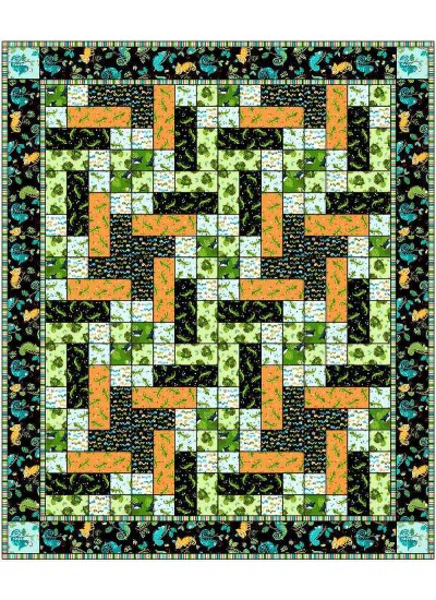 Happy Critters Wild Party Quilt by Joy Heimark /40"x48"