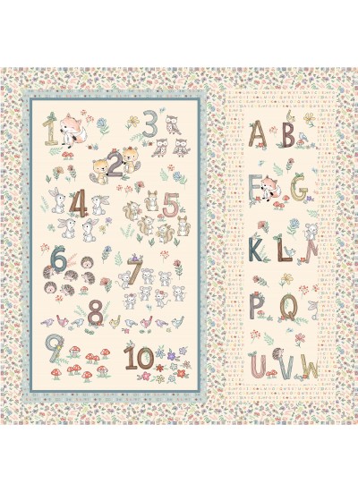 Tummy Time Mint Quilt feat. Woodland ABC & 123 by Project House 360- free pattern available October 2026