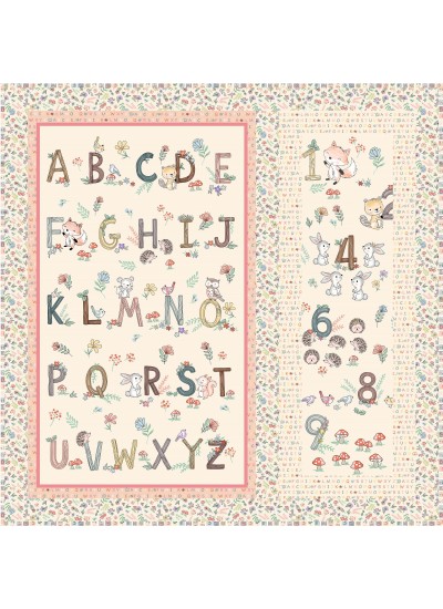 Tummy Time Peach Quilt feat. Woodland ABC & 123 by Project House 360- free pattern available October 2026