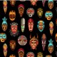 INDIGENOUS MASKS ON MINKY - 24 yard minimum - Contact your account manager to purchase